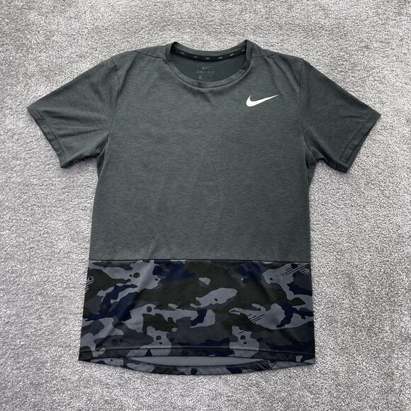 Nike Shirt Mens Medium Camo Training Top Tee Two Tone Dri Fit CJ5202 - Picture 1 of 11